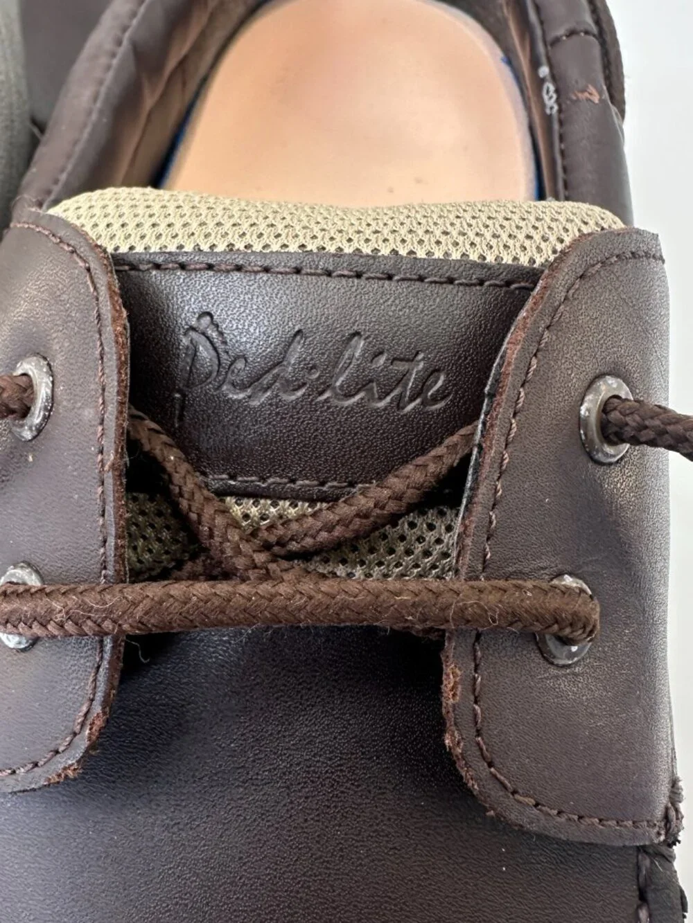 PED-Lite Oliver 10200 Men’s Brown Leather Diabetic Boat Shoes Size 11M